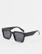 Asos Design Bevel Square Sunglasses In Black