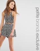 Sisters Of The Tribe Petite Geo Print Crop Top - Multi