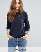 Warehouse Ditsy Print Reversible Sweatshirt - Yellow