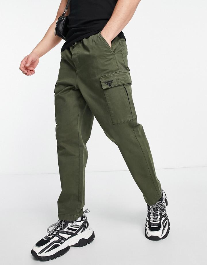 Barbour Beacon Cargo Pants In Olive-green