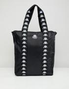 Kappa Black Tote Shopper Bag With Branded Taping - Black