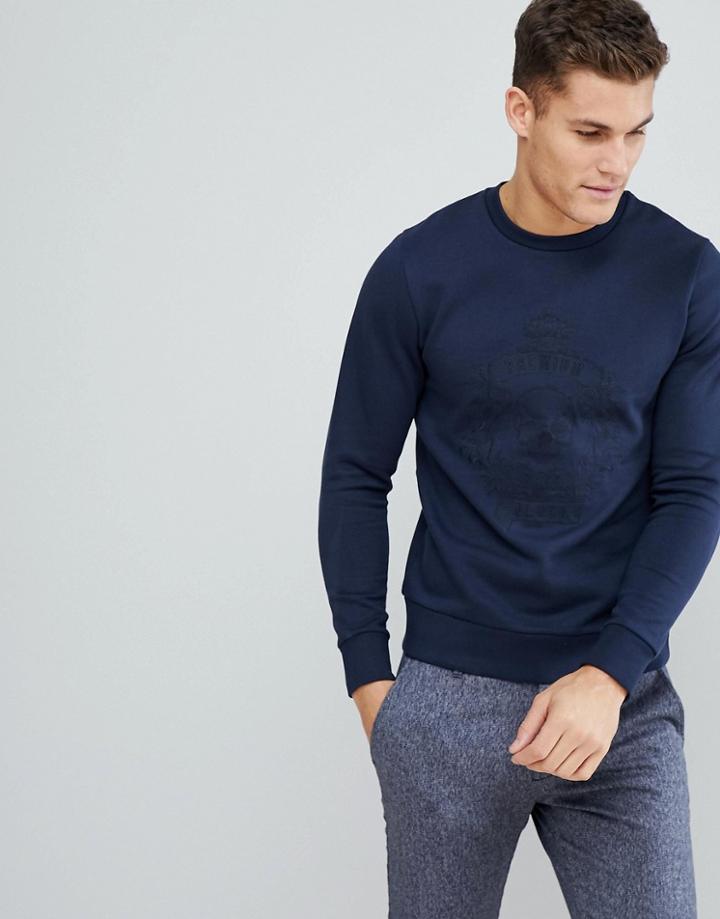 Jack & Jones Premium Sweat With Embroidered Logo - Navy