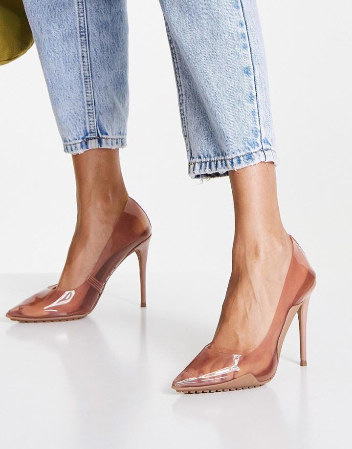 Aldo Sculptclear Heeled Shoes In Clear-neutral