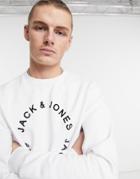 Jack & Jones Minimal Logo Sweatshirt In White