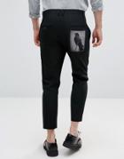 Religion Skinny Pants With Back Patch - Black