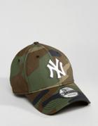 New Era 9forty Adjustable Cap Ny Yankees In Camo - Green