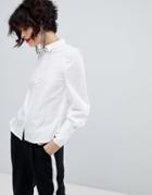 Mango Stripe Extra Long Sleeve Shirt - White