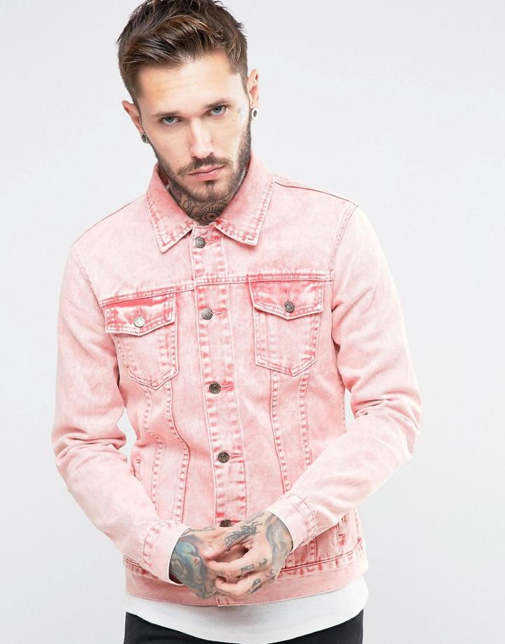 Always Rare Super Wash Pink Denim Jacket - Pink