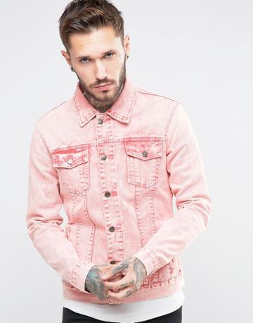 Always Rare Super Wash Pink Denim Jacket - Pink