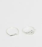 Asos Design Sterling Silver Pack Of 2 Rings In Eye Design - Silver