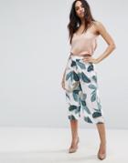 Missguided Tropical Print Culotte - Multi