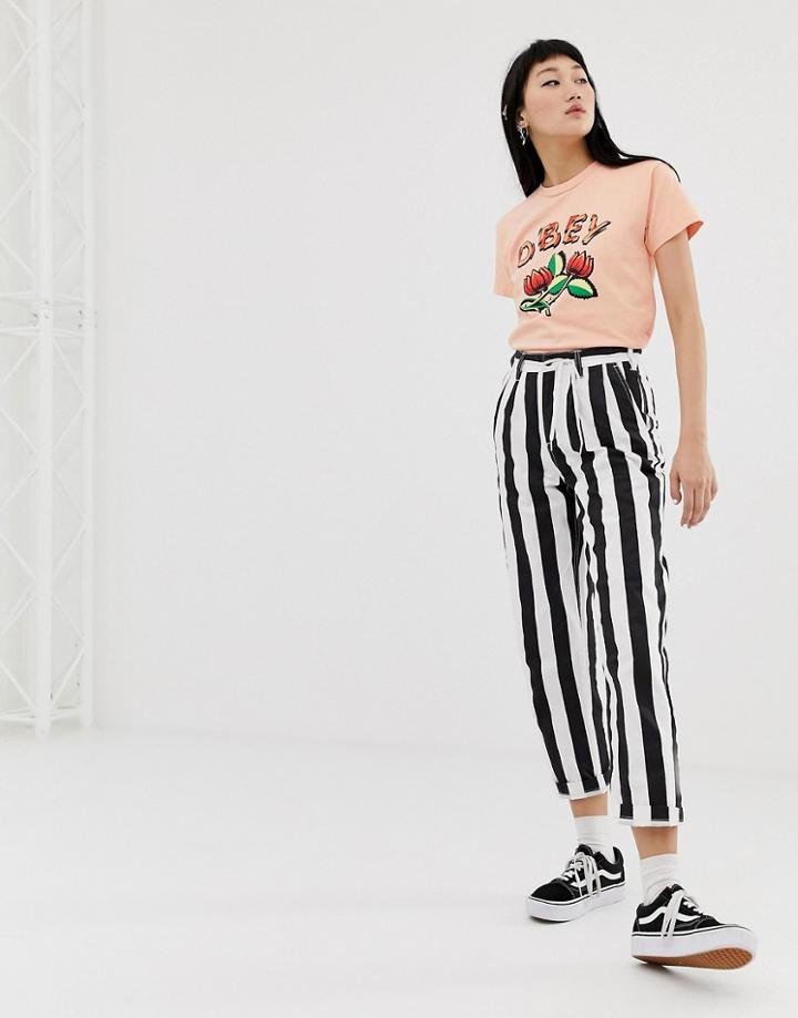 Obey Cigarette Pants In Bold Stripe