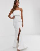 Jarlo Bandeau Overlay Maxi Dress In Ivory - White