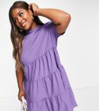 Lola May Plus Violet Tiered Smock Dress In Purple