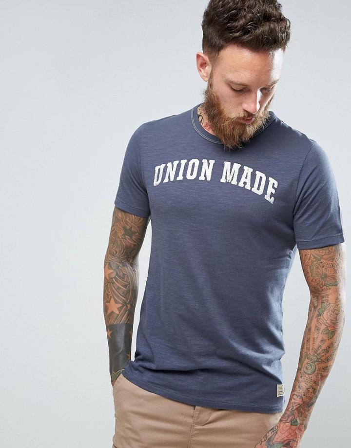 Jack & Jones Vintage T-shirt With Union Made Print - Navy