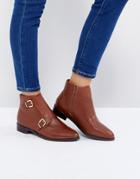 Asos Annette Leather Ankle Boots - Tan