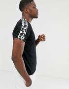 Brave Soul T-shirt With Cow Animal Tapping-black