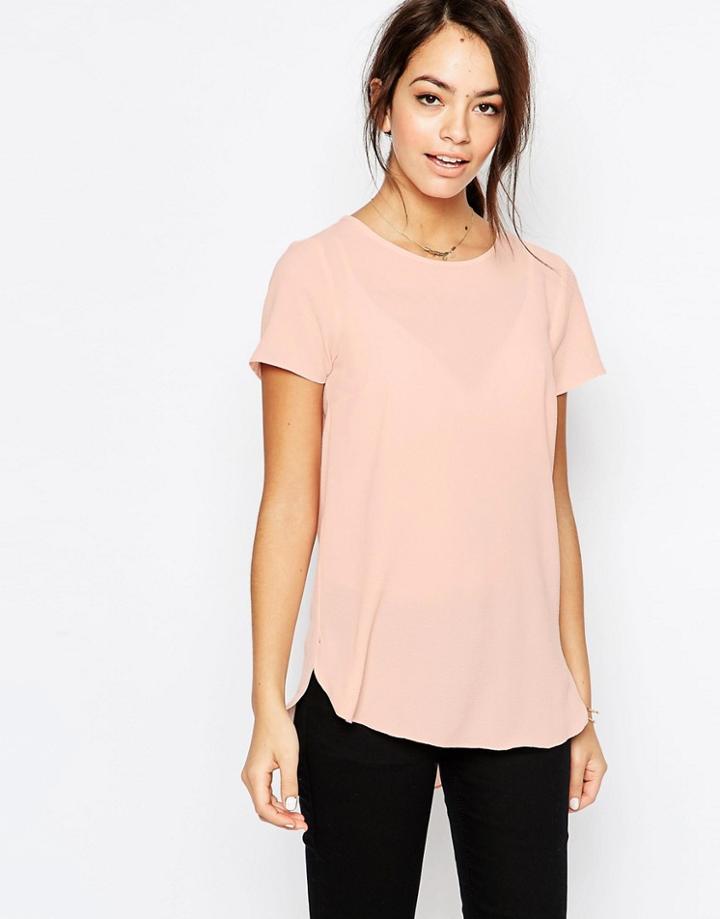 New Look Step Hem Tee - Beige