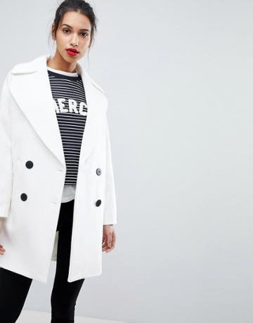 Asos Cocoon Coat-white
