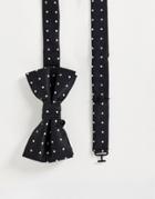 French Connection Dotted Bow Tie-black