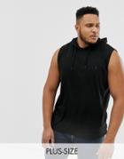 French Connection Plus Sleeveless Hoodie-black