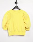 Only Sweatshirt With Volume Sleeves In Yellow
