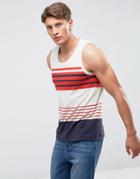 Threadbare Block Stripe Tank - Red