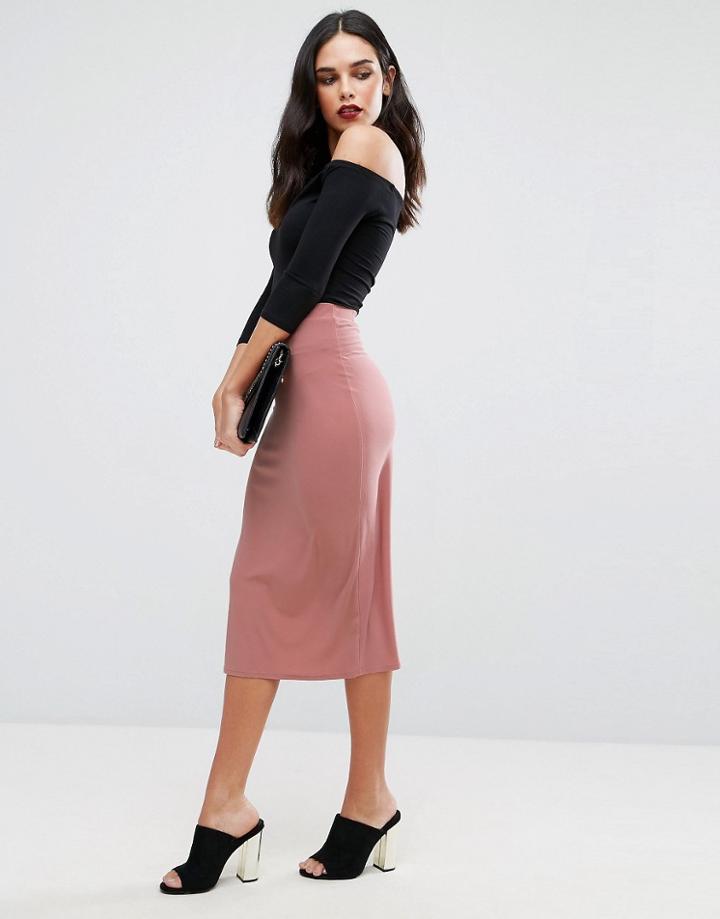 Love Jersey Midi Skirt - Pink