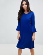 B.young Flared Sleeve Skater Dress - Blue