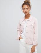 Waven Lana Pink Denim Jacket With Wolf Embroidery - Pink