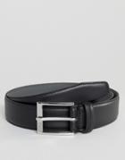 Boss Smooth Leather Belt In Black - Black