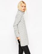 Asos Premium Sweater In Heritage Stitch - Gray