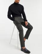 Asos Design Skinny Cargo Smart Pant In Check-brown