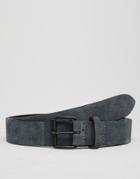 Asos Suede Belt In Charcoal - Charcoal