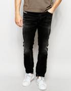 Diesel Jeans Tepphar 666q Skinny Fit Stretch Washed Black - Washed Black
