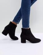 New Look Low Block Heel Boot - Black