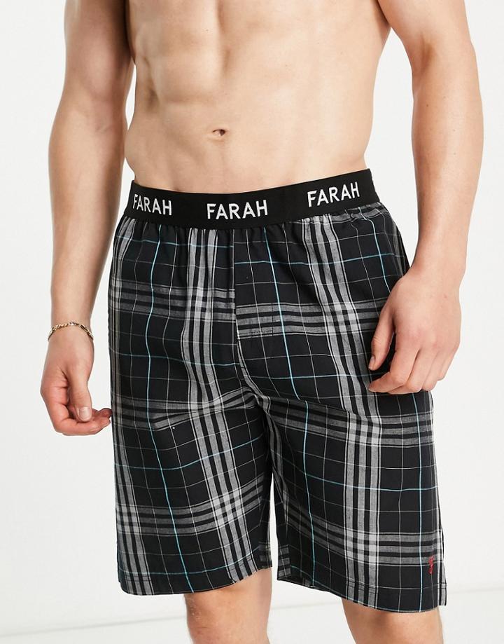 Farah Hearne Lounge Shorts In Black Check
