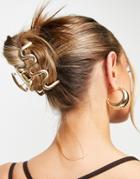 Asos Design Hair Claw In Gold Tone
