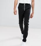 Asos Tall Skinny Pants With Side Zips In Black - Black