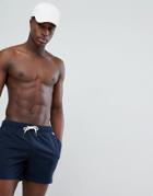 Abercrombie & Fitch Solid Swim Shorts Badge Pocket Logo In Navy - Navy