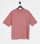 Collusion Unisex Organic Logo T-shirt In Pink-red
