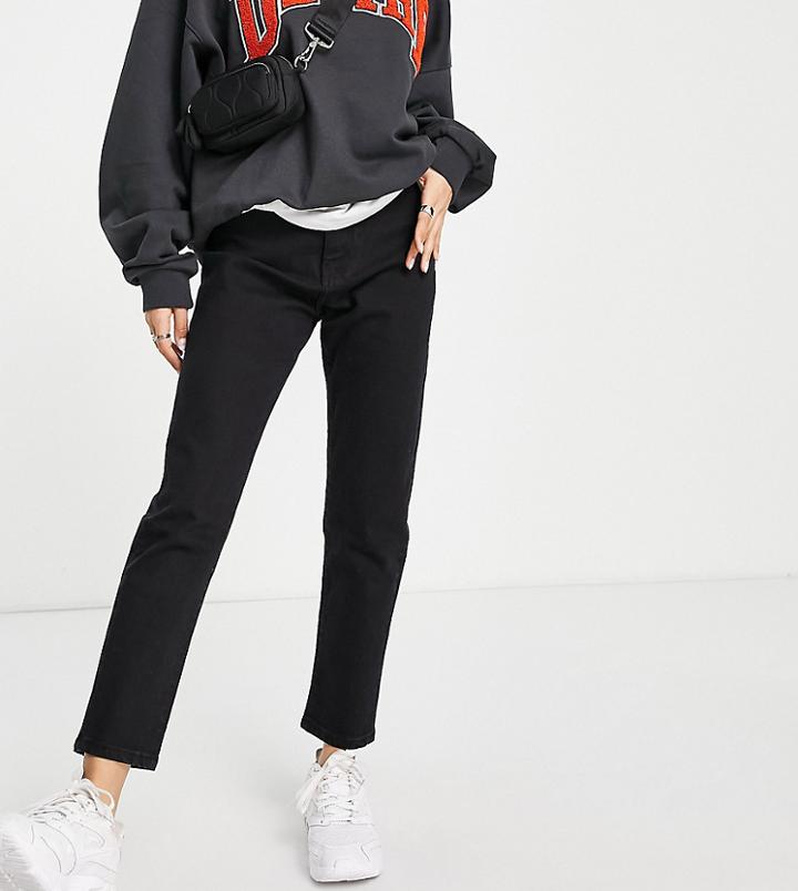 Dr Denim Petite Nora Sky High Mom Jeans In Black