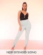 Asos Luxe Tailored Peg Pants In Seagrass-green