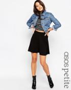 Asos Petite Skater Skirt With Pockets - Black