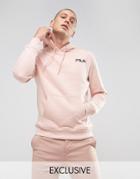 Fila Black Hoodie With Small Logo In Pink Exclusive To Asos - Pink