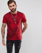 Asos T-shirt With Tie-dye In Red - Red