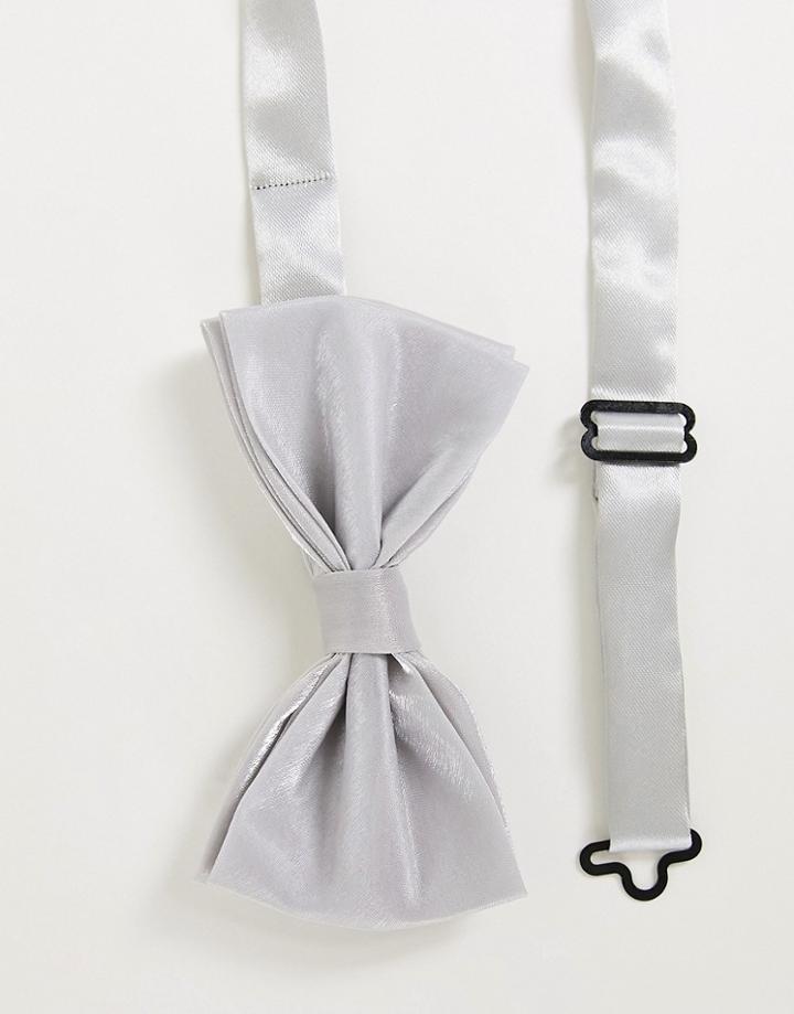 Devils Advocate Glitter Bow Tie In White And Silver