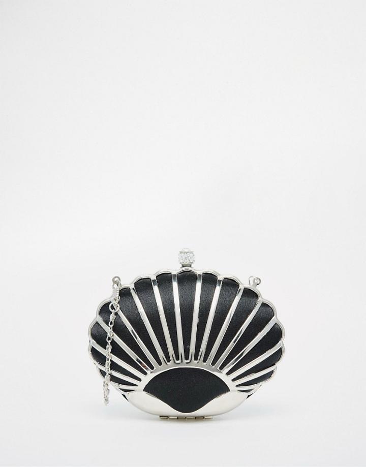 Vintage Styler Shell Clutch In Black - Black