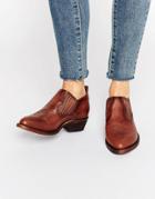 Frye Billy Shootie Western Leather Shoe Boots - Tan