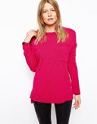 Asos Oversized Sweater With Pocket - Pink